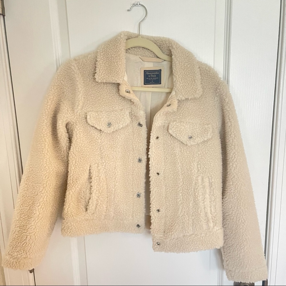 Abercrombie Cream Sherpa Jacket